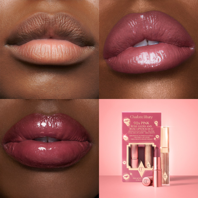 Lip Gloss & Mini Lipstick Kit in 90s Pink