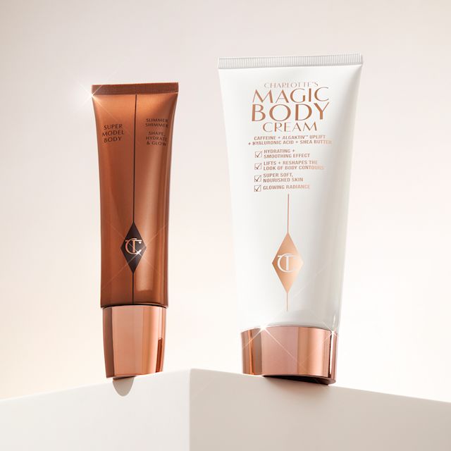 Celebrities use Charlotte's Magic Body Cream and Supermodel Body to create a red-carpet body glow