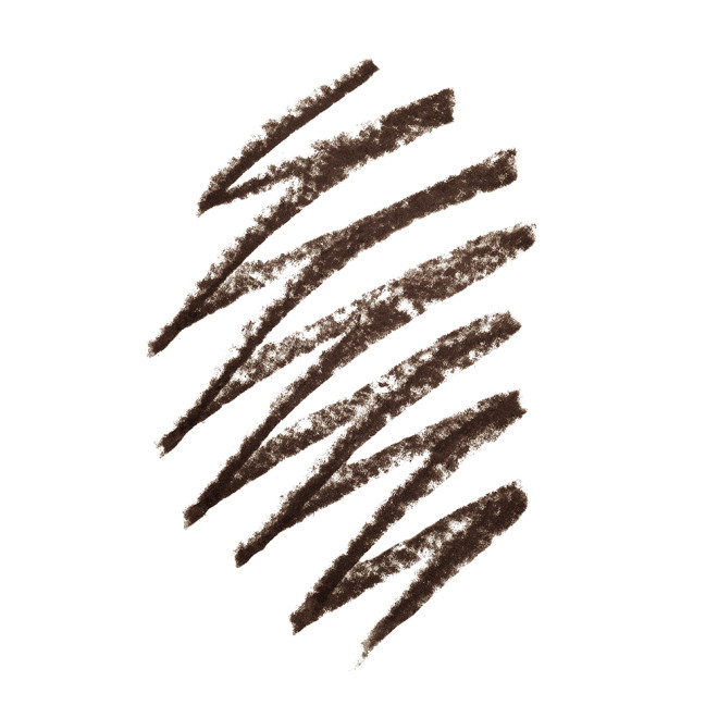 Swatch of an eyebrow pencil in a black-brown shade.