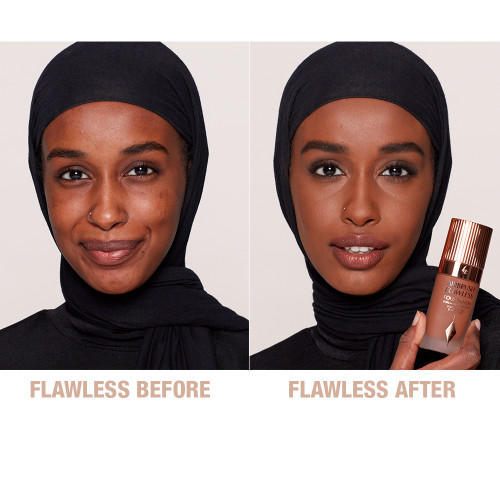 Airbrush Flawless Foundation 14 Warm Before and After