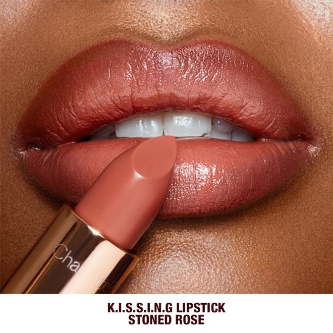 KISSING Stoned Rose Lipstick Model Shot
