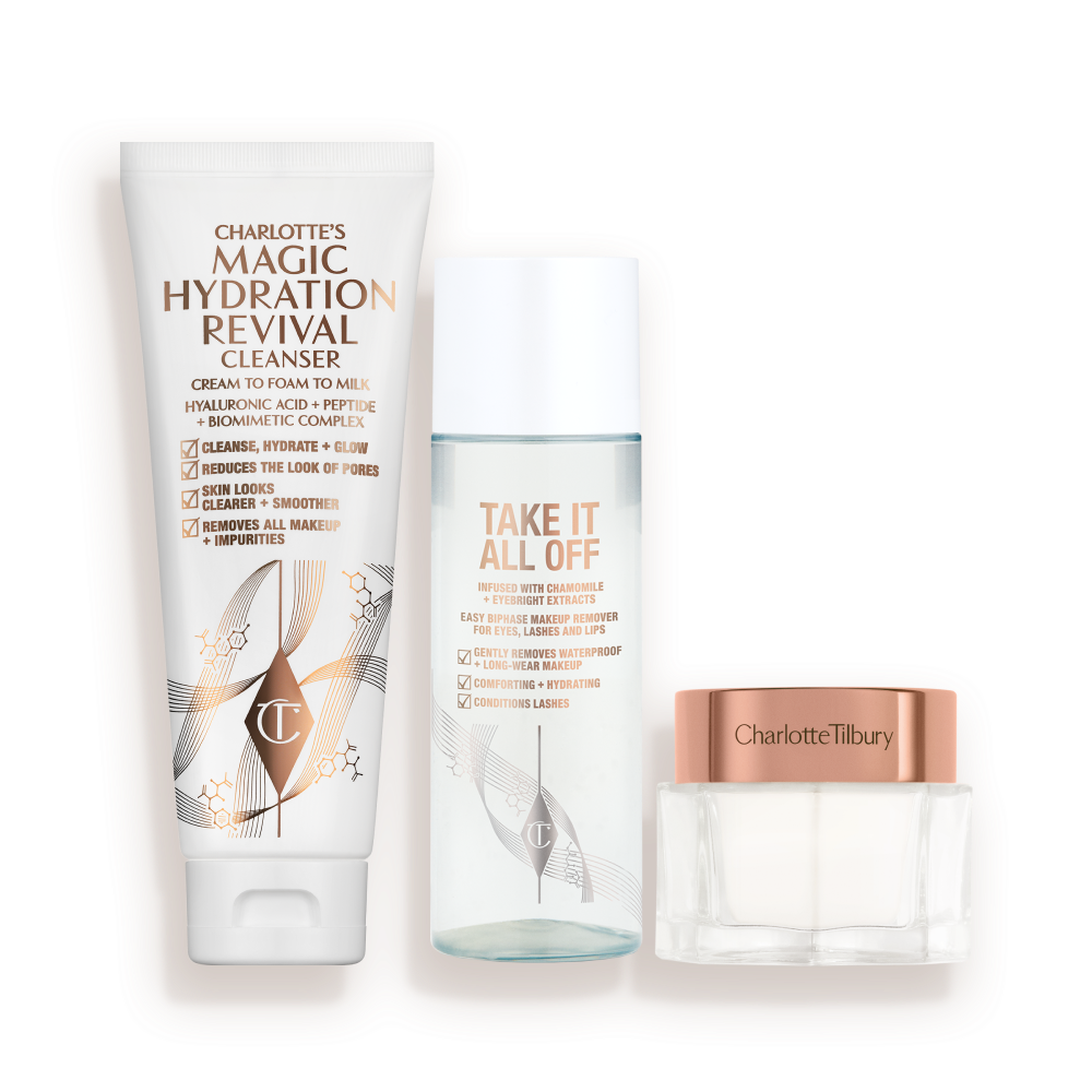 Cleanse, Take It All Off & Glow Set: Cleanser, Makeup Remover & Moisturiser 1