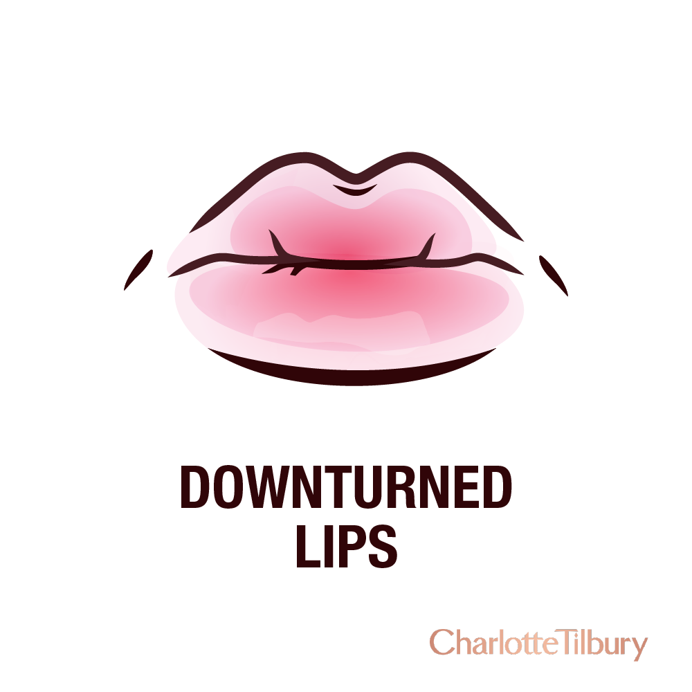 Downturned lips lip graphic with a drooped, downward-facing lip shape