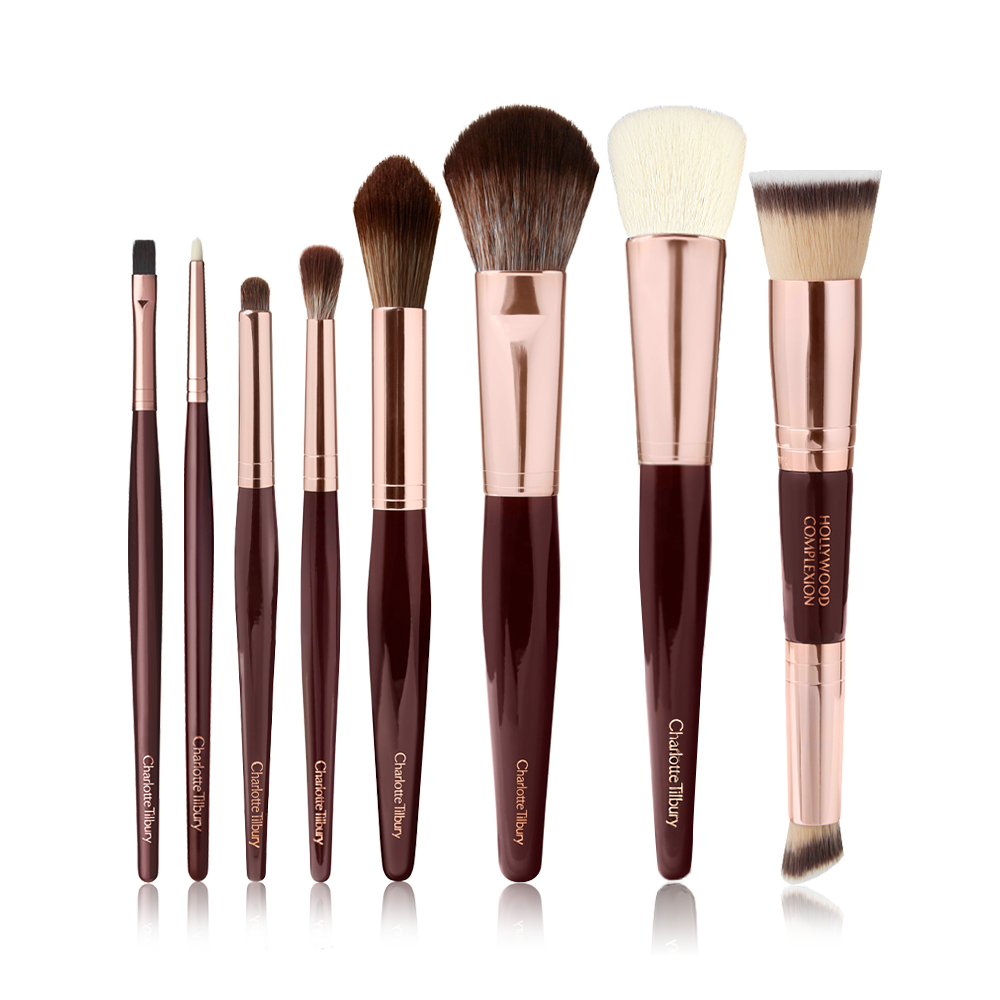 Charlotte's complete brush set including synthetic brushes for the face and eyes