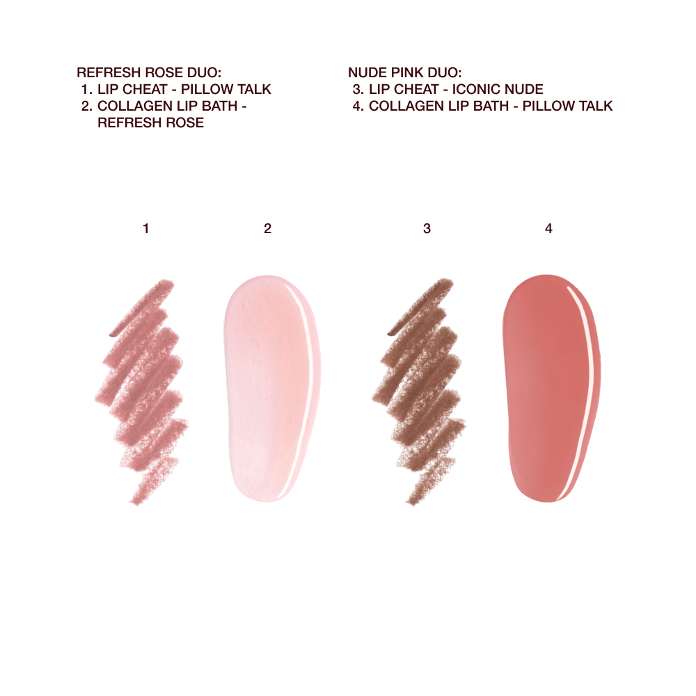 Glossy Lip Duo texture swatches