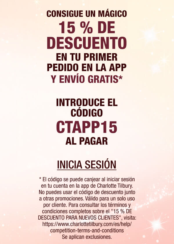 CONSIGUE UN MÁGICO 15 % DE DESCUENTO Y ENVÍO GRATIS EN TU PRIMER PEDIDO EN LA APP*