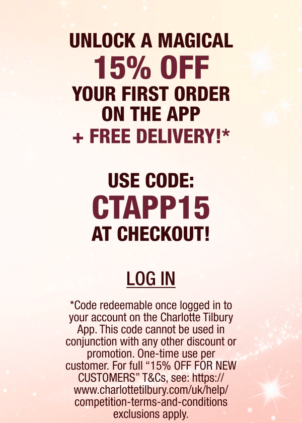 UNLOCK A MAGICAL 15% OFF YOUR FIRST ORDER ON THE APP + FREE DELIVERY!* 