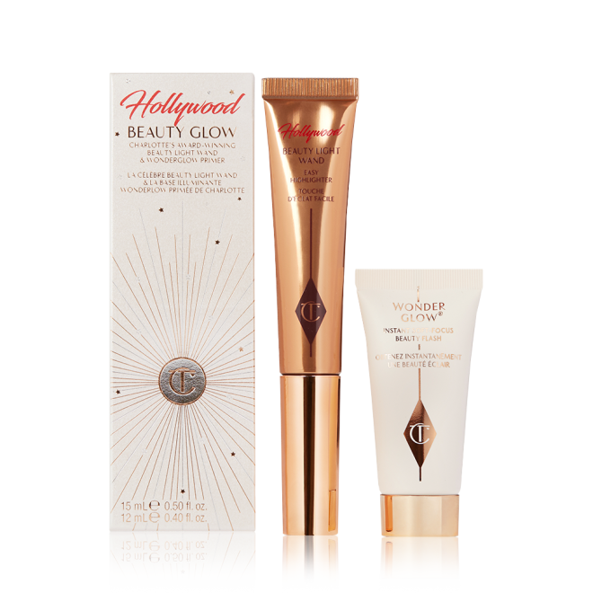 Hollywood Beauty Glow Bundle Packshot Including  Beauty Light Wand and  Wonder Glow