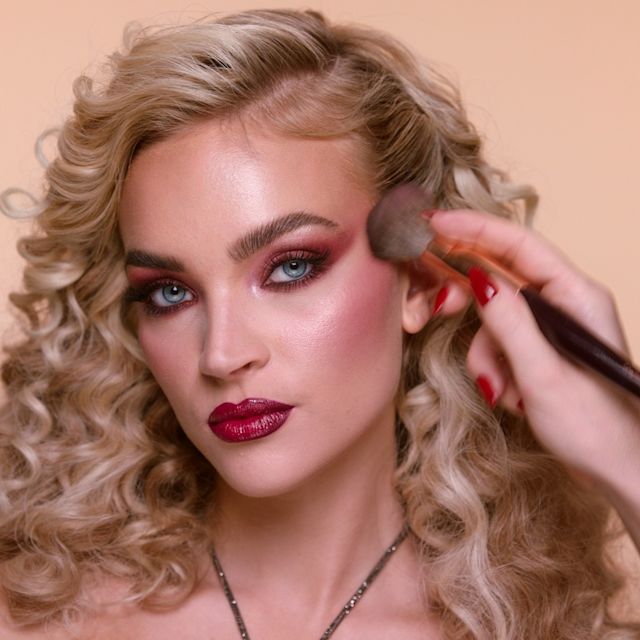 Step 11 in Sofia Tilbury's 80s Makeup Look tutorial: apply blush