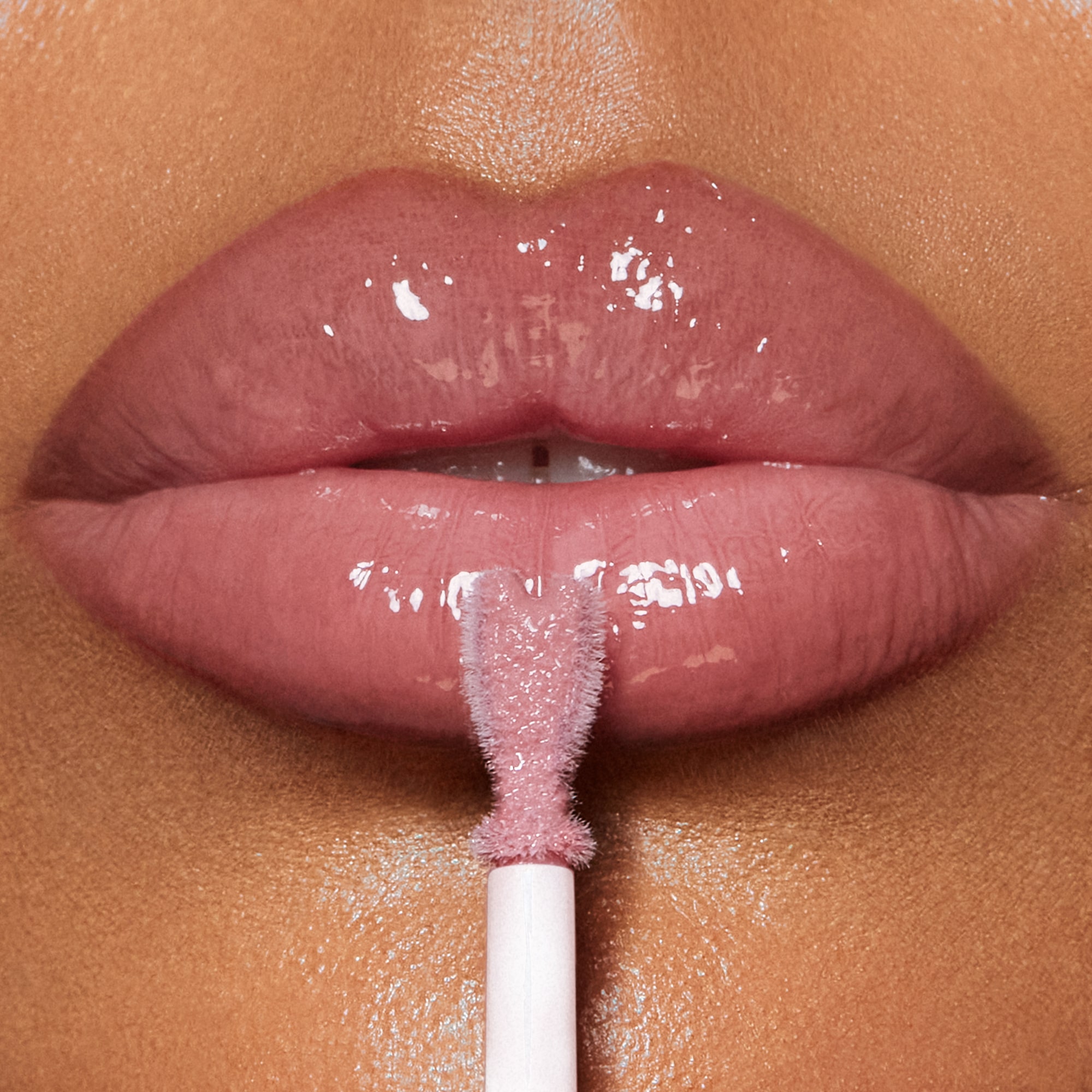 Collagen Lip Bath - Pillow Talk Fair on medium skin tone model