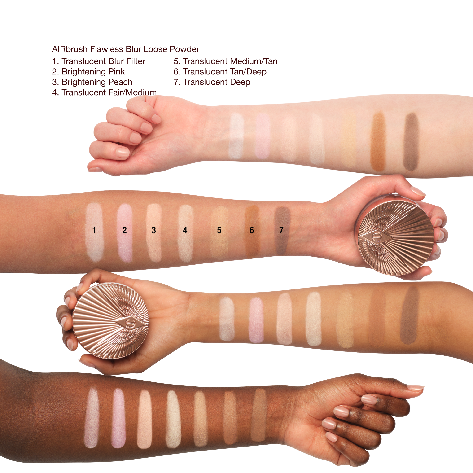 Labelled Arm Swatch Loose Powder