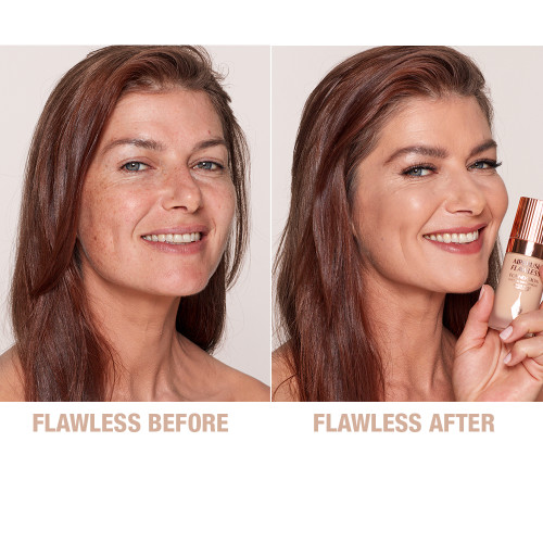 Airbrush Flawless Foundation 7 warm before and after