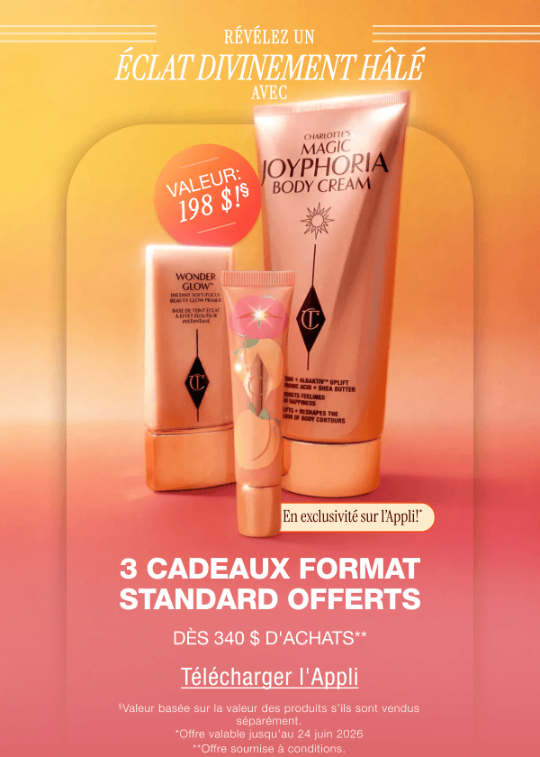 Révélez un éclat divinement hâlé avec 3 cadeaux format standard offerts