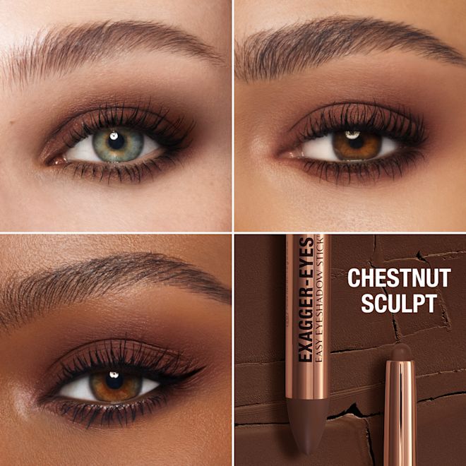 Exagger-eyes Eyeshadow Stick - Chestnut Sculpt Model Close Up Eye Grid Exagger-eyes Eyeshadow Stick - Chestnut Sculpt Model Close Up Eye Grid