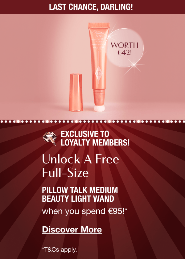 Exclusive To Loyalty Members!  UNLOCK A FREE FULL-SIZE  PILLOW TALK MEDIUM BEAUTY LIGHT WAND