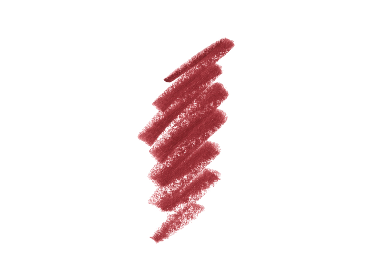 Swatch of a lip liner pencil in a berry-pink shade.