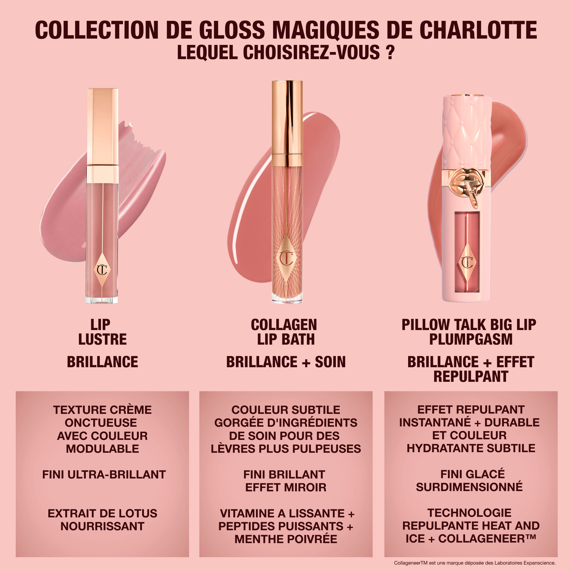 Comparaison du brillant à lèvres : comparaison du Collagen Lip Bath, Lip Lustre et Pillow Talk Plumpgasm 