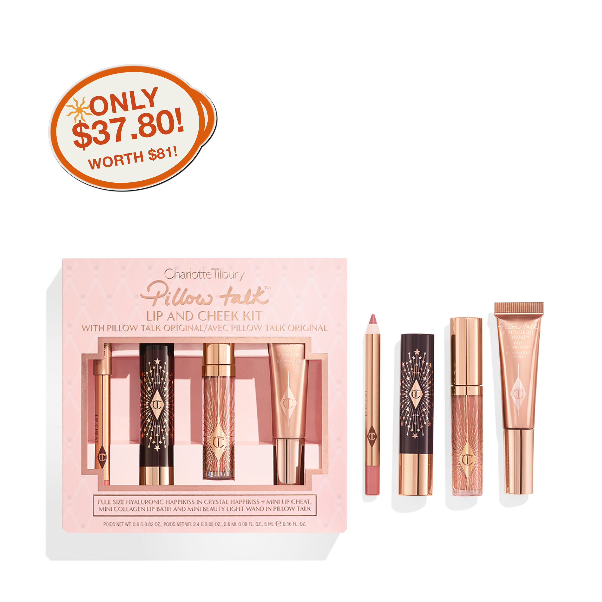 Pillow Talk Iconic Lip + Cheek Kit: Nude-pink Pillow Talk