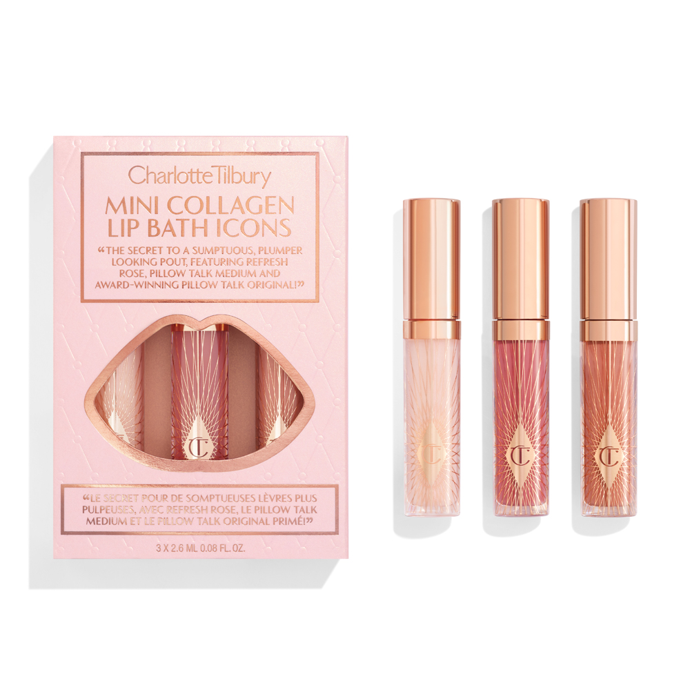 Collagen Lip Bath Icons lip gloss gift set with three shades
