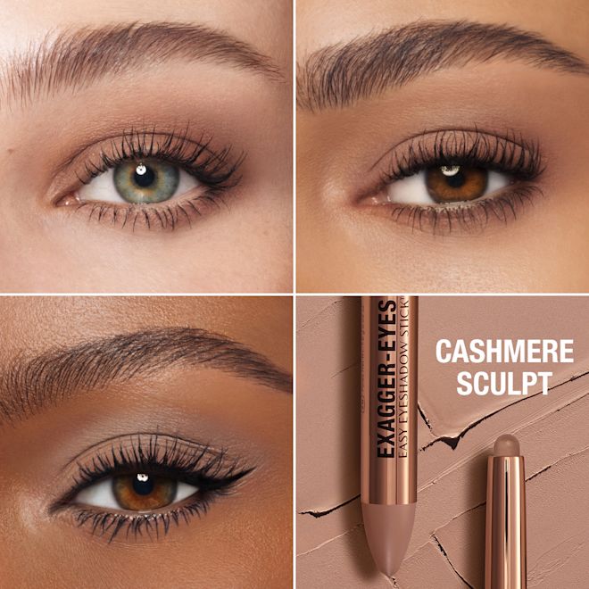 Exagger-eyes Eyeshadow Stick - Cashmere Sculpt Model Close Up Eye Grid Exagger-eyes Eyeshadow Stick - Cashmere Sculpt Model Close Up Eye Grid