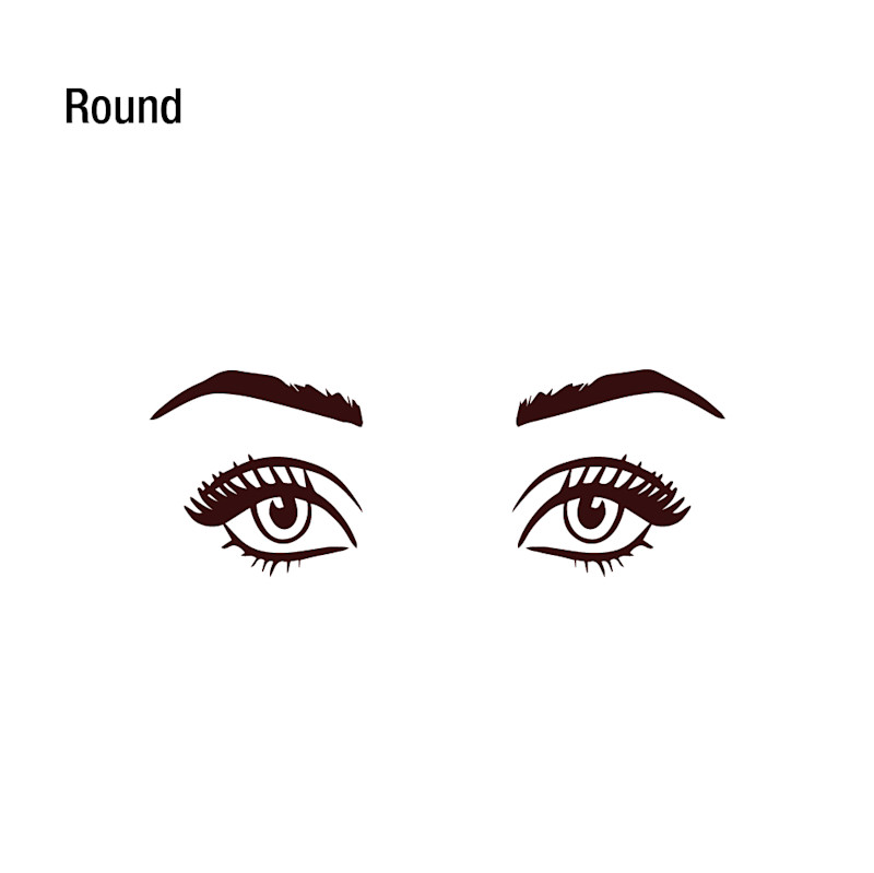 Graphic showing round eyes which are spherical in shape