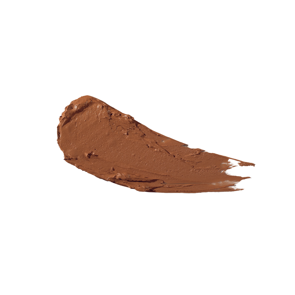 Swatch of a hydrating cream bronzer in a dark-brown shade.