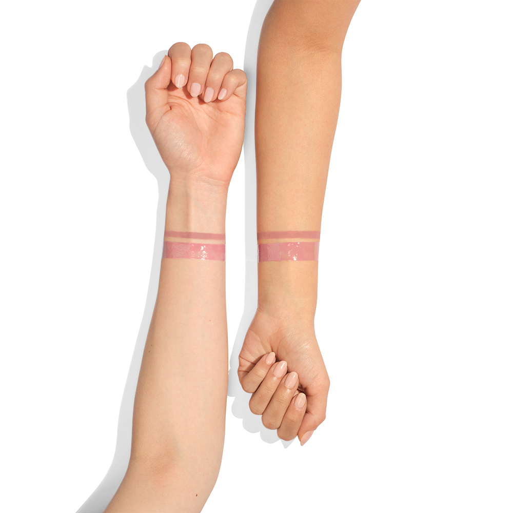 Pillow Talk Fair Lip Cheat + Collagen Lip Bath Arm Swatch