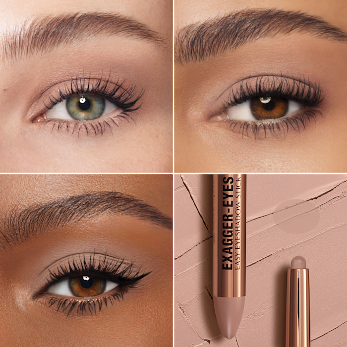 Exagger Eyes Easy Eyeshadow Stick Nude Sculpt on 3 skin tones