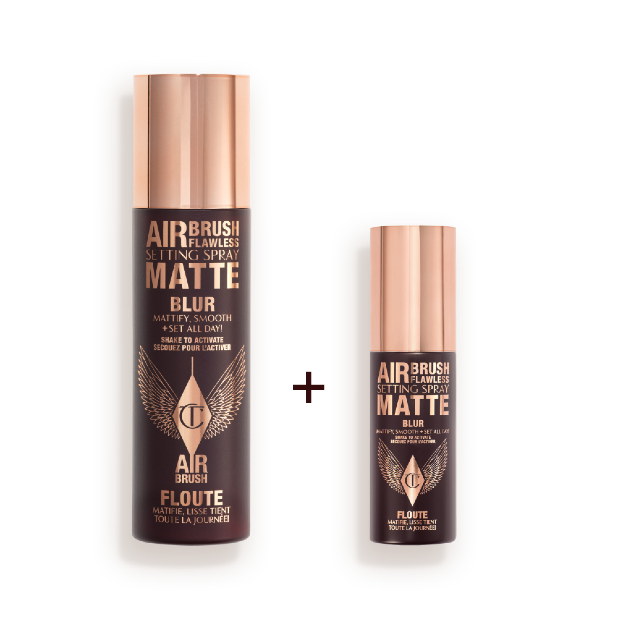 Charlotte Tilbury Airbrush Flawless Setting Spray Matte Full-size + Travel-size Duo - 100ml + Free 34ml
