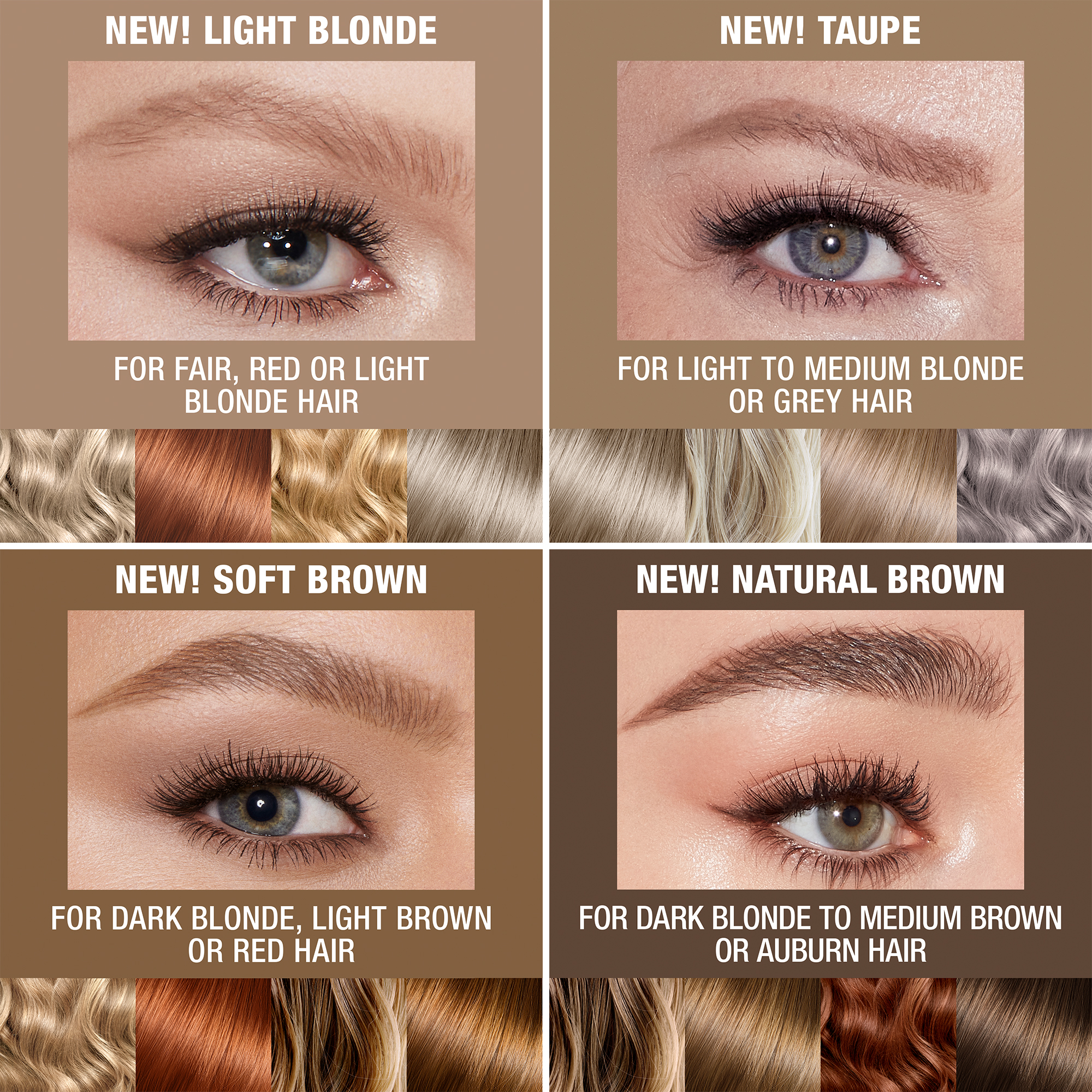 Brow Colour Shade Finder 4 shades