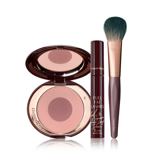 Blushing Beauty Kit Pack Shot with a Cheek To Chic Blusher, Mascara and Brush