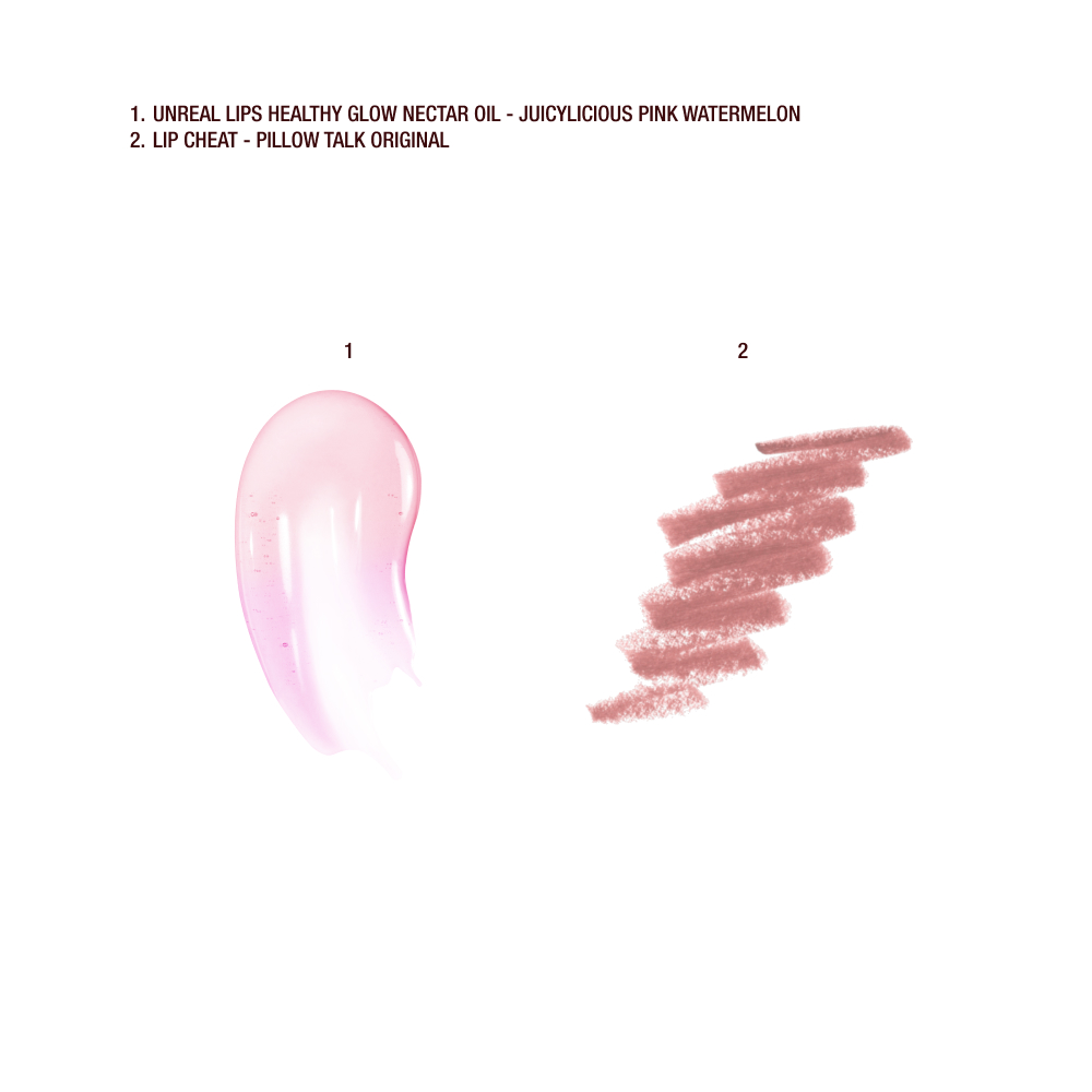 JUICYLICIOUS STRAWBERRY VANILLA + PT LIP CHEAT SWATCH