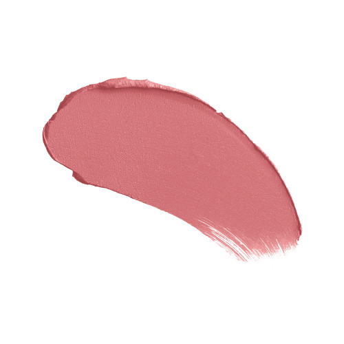 Swatch of a warm coral rosebud lipstick with a satin-finish.