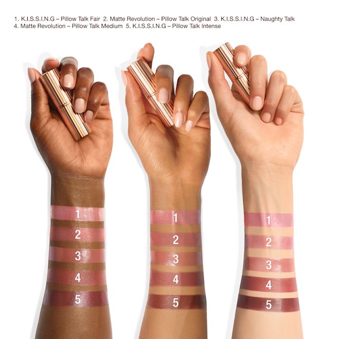 PILLOW TALK FAIR, OG, MED, DEEP + NAUGHTY TALK ARM SWATCH PILLOW TALK FAIR, OG, MED, DEEP + NAUGHTY TALK ARM SWATCH