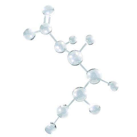 Glowing, pearly-white Bio Agave acid molecules.
