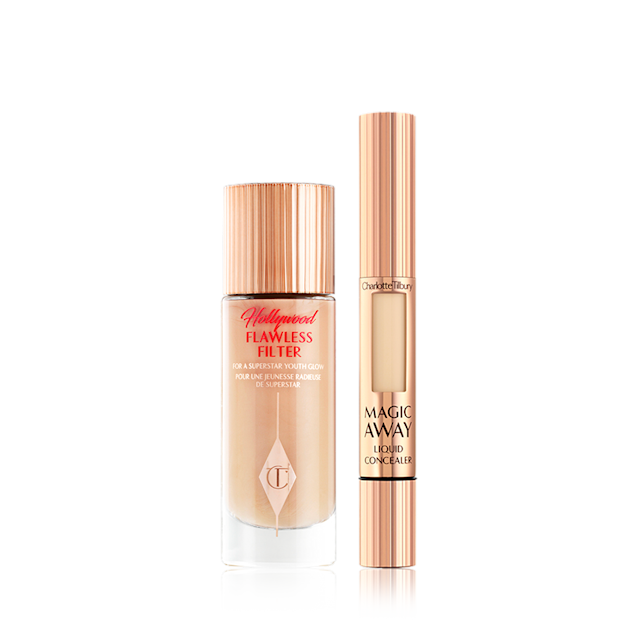 Glowing Magic Skin kit includes Magic Away full-coverage concealer and Hollywood Flawless Filter