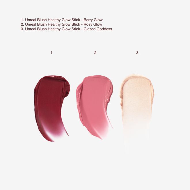 Mini Unreal Blush and Glow Trio Packshot - Texture Swatch Mini Unreal Blush and Glow Trio Packshot - Texture Swatch