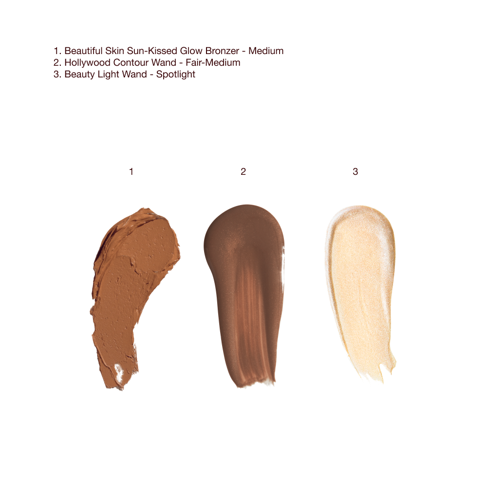 Charlottes Sclulpt, Bronze & Glow Kit Texture Swatches