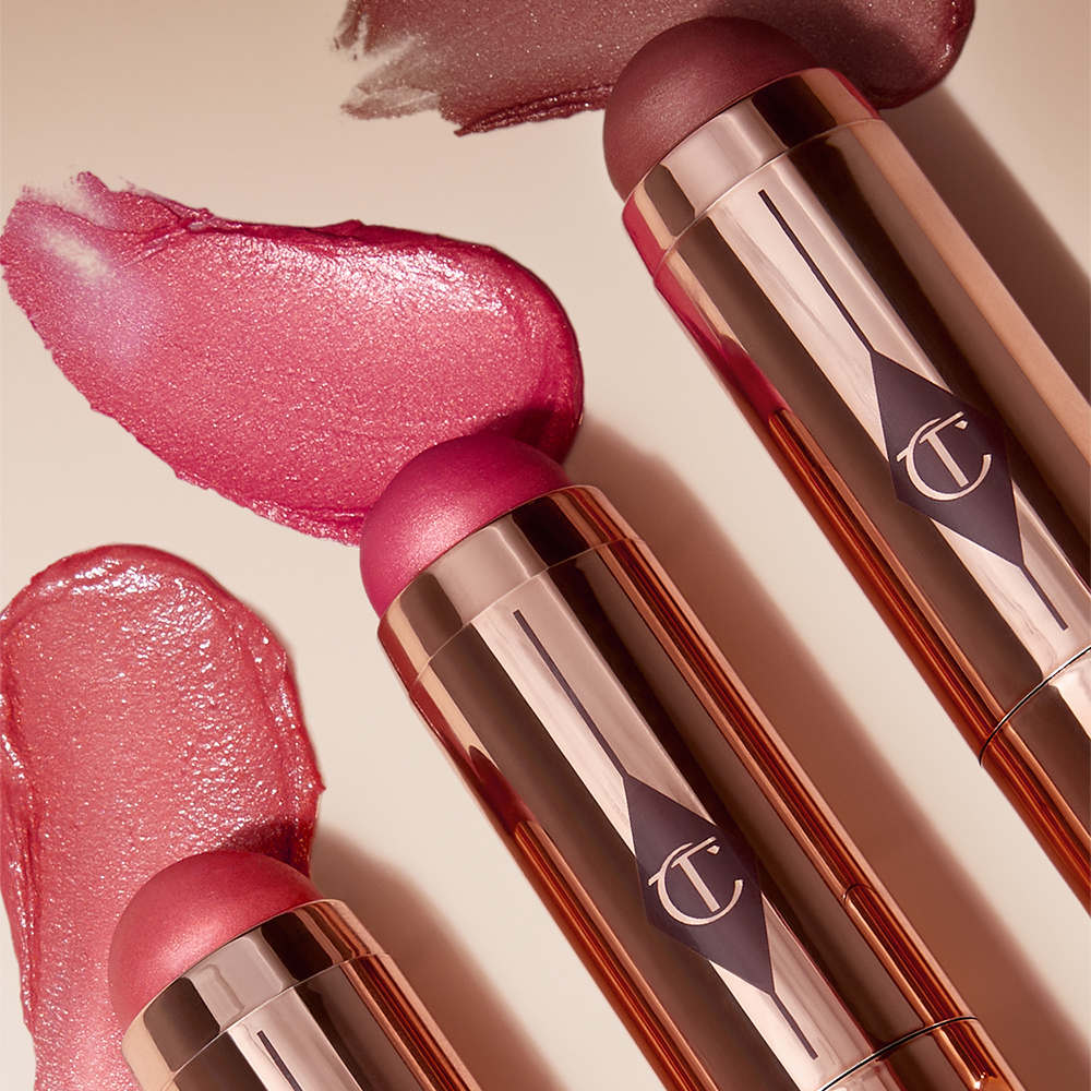 3 shades of Beach Sticks cream blush sticks with texture swatches