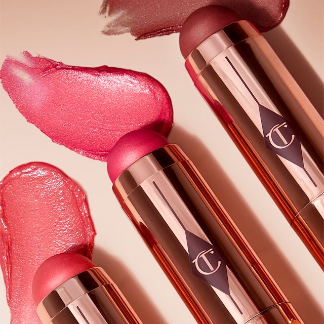 3 shades of Beach Sticks cream blush sticks with texture swatches