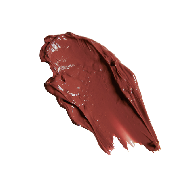 Swatch of a moisturising lipstick balm in a soft brown shade.