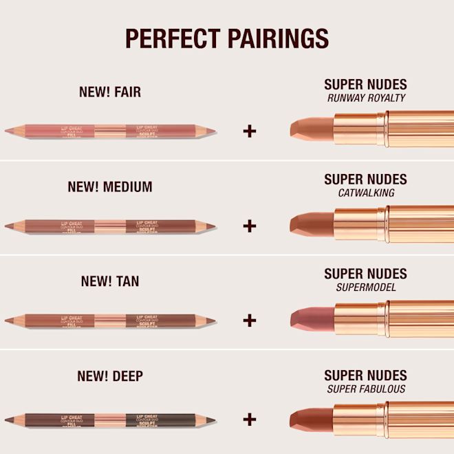 SUPERNUDES PERFECT PAIRINGS Lip pencil and lipstick perfect parings.