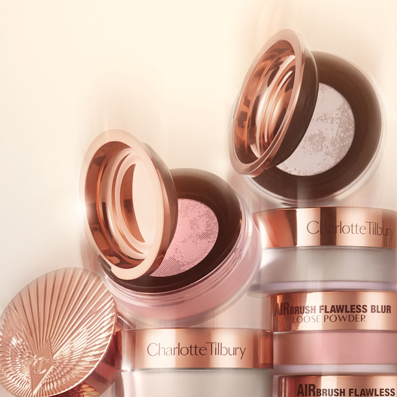 Airbrush Flawless Blur Loose Powder 2 shades fair/medium and brightening pink