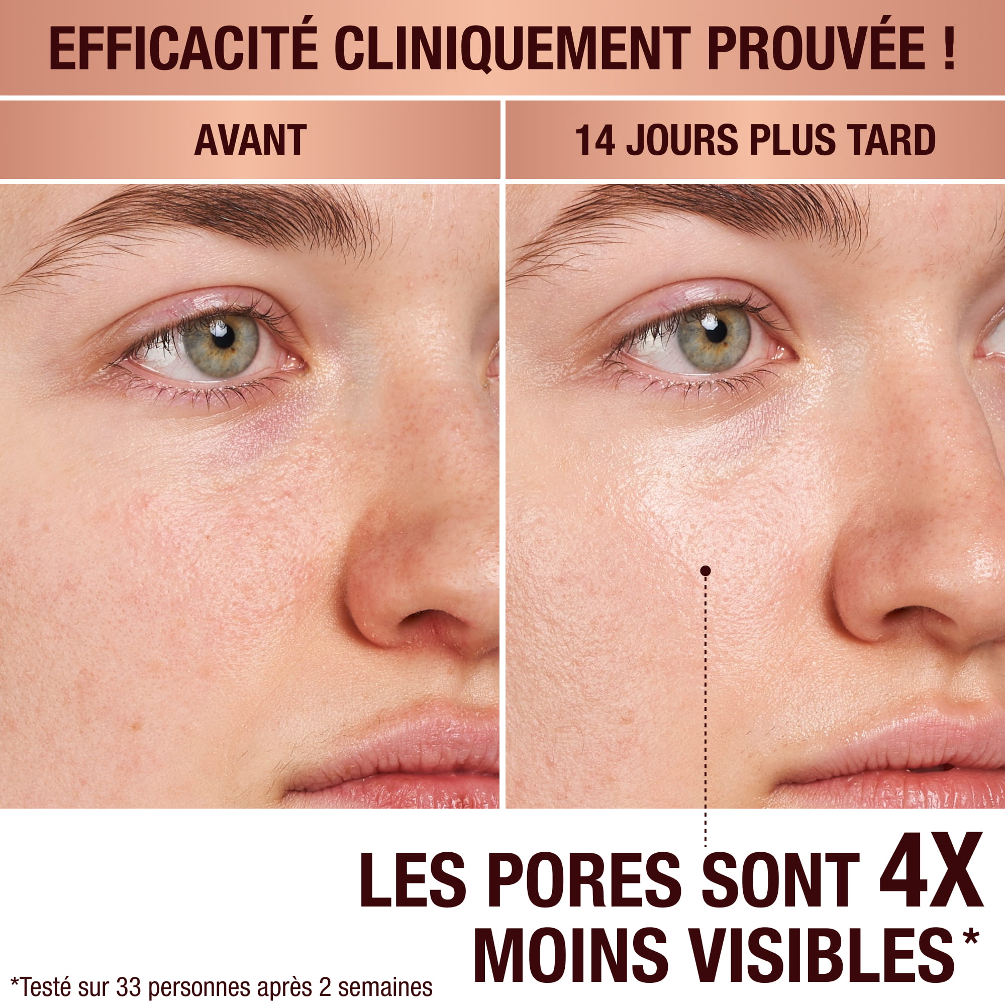 Avant et après le Charlotte's Magic Hydration Revival Cleanser