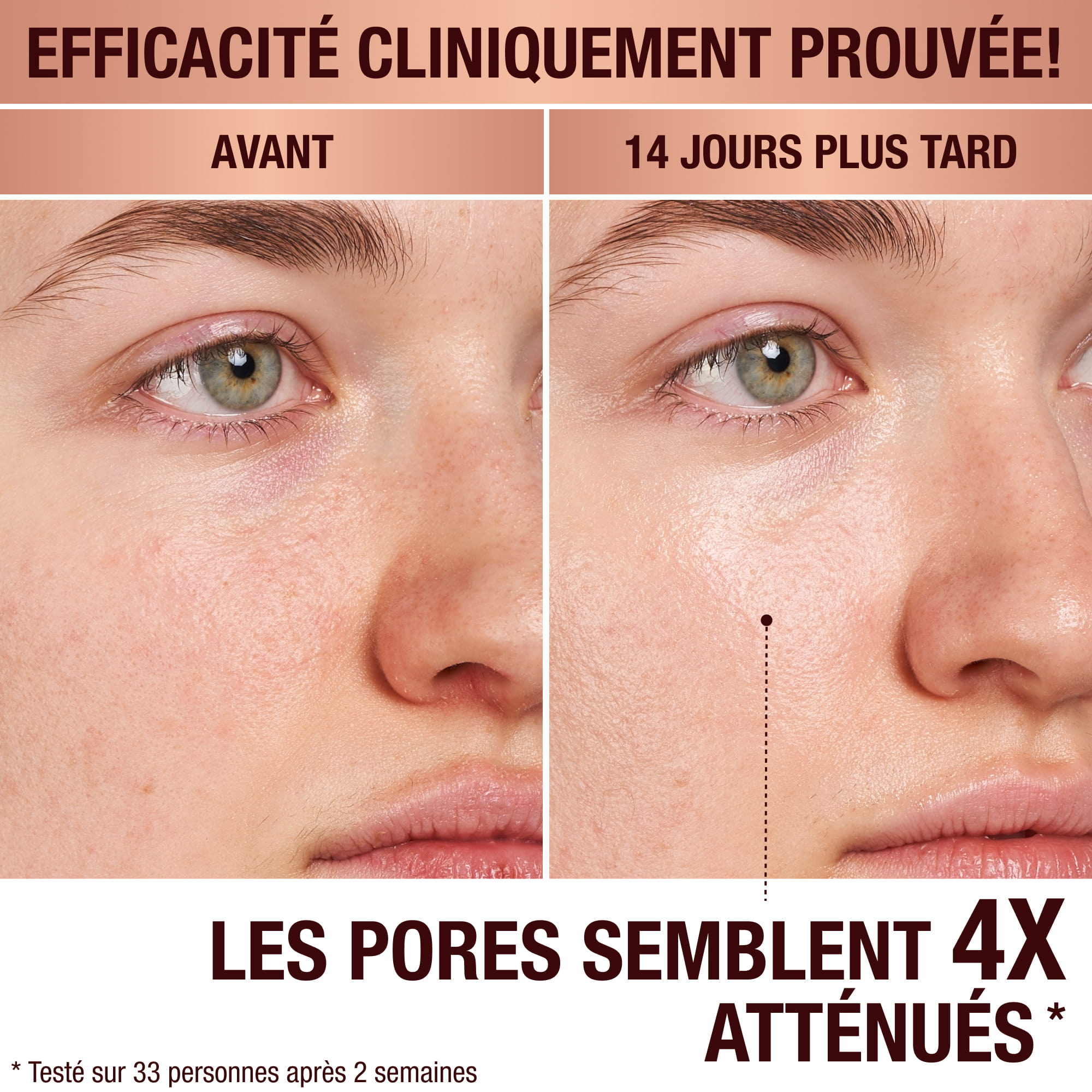 Avant et après le Charlotte's Magic Hydration Revival Cleanser