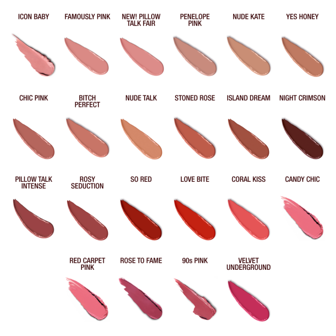 K.I.S.S.I.N.G swatches