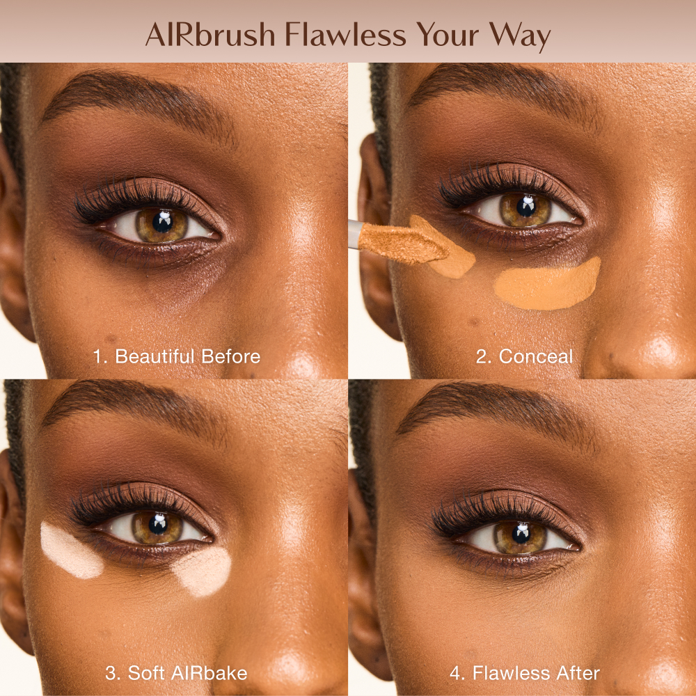 Airbrush Loose Powder Under Eye Routine
