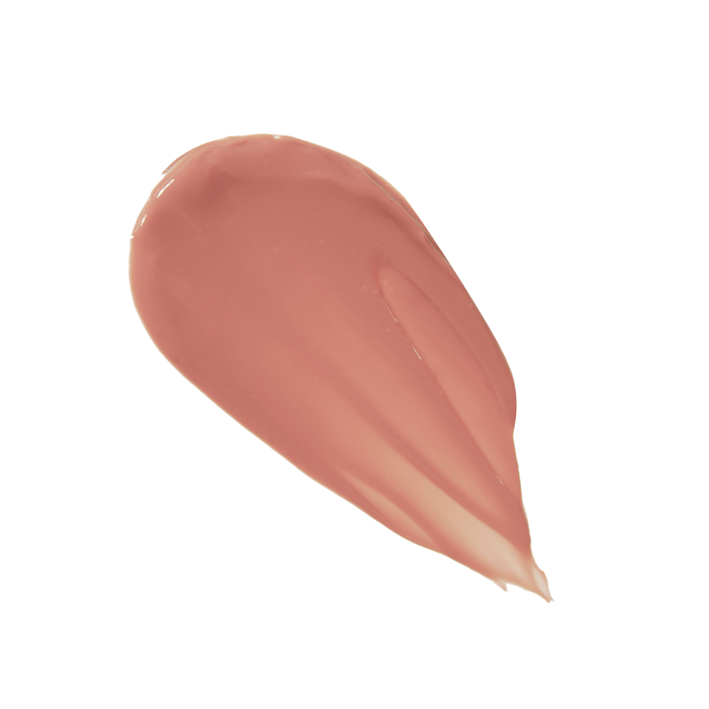 Swatch of a lip and cheek tint in a sheer, tea rose colour.