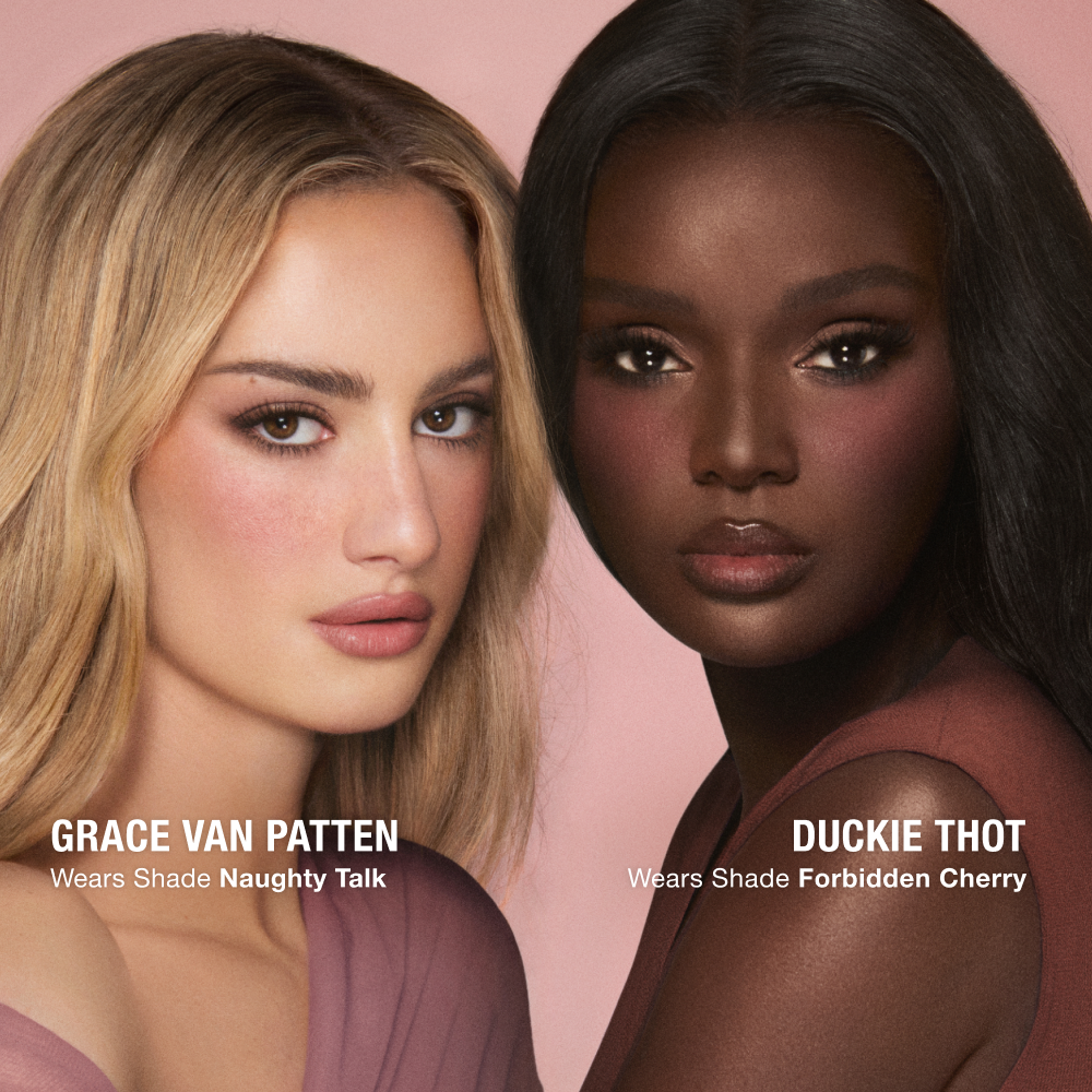 AIRbrush Blush Blur - Grace Van Patten Naught Talk + Duckie Thot Forbidden Cherry 
