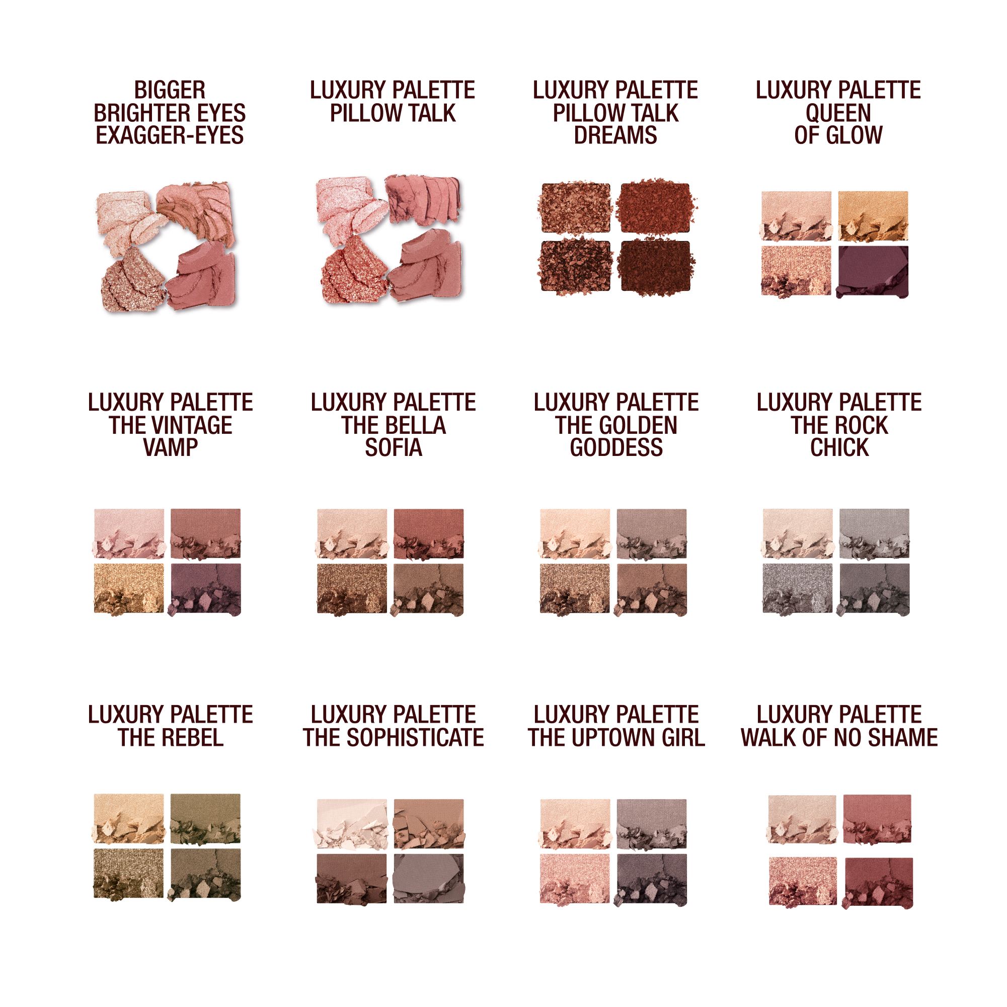 Luxury palette swatches